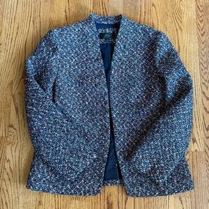 J. Crew Navy Pink Ivory Tweed Blazer size 12